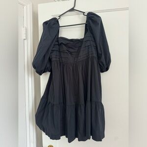 Abercrombie & Fitch Emerson Linen-Blend Puff Sleeve Mini Dress. Size Large